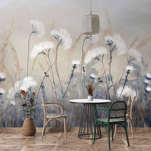 Papel de parede Grupo de flores num campo