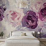 Papel de parede Pintura de flores sobre uma superfície