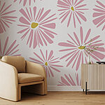 Papel de parede Padrão de flores cor-de-rosa