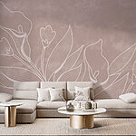 Papel de parede Desenho elegante de linhas florais