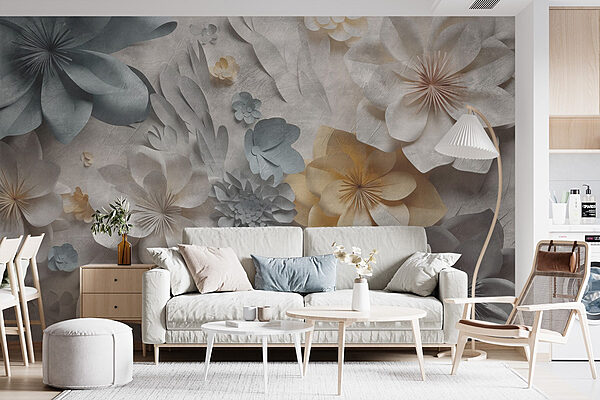 Grupo de flores de papel Papel de parede Grupo de flores de papel