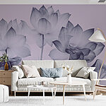 Papel de parede Grupo de flores com folhas