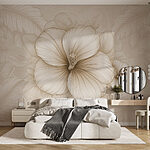 Papel de parede Elegância floral suave num pano de fundo subtil