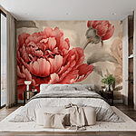 Papel de parede Flores vibrantes em tons suaves