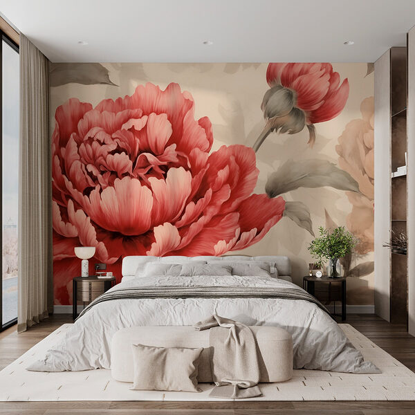Flores vibrantes em tons suaves Papel de parede Flores vibrantes em tons suaves