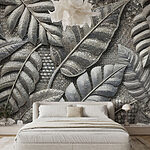 Papel de parede Folhas texturizadas num design complexo