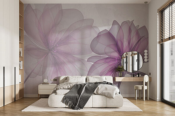 Papel de parede Um par de flores roxas (REF: w02205) Papel de parede Papel de parede Um par de flores roxas (REF: w02205)