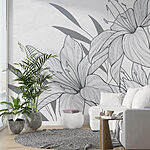 Papel de parede Graciosa ilustração floral sobre papel.