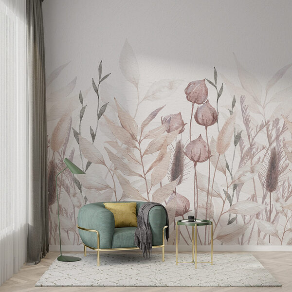 Pintura de plantas e folhas Papel de parede Pintura de plantas e folhas