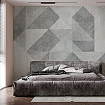 Papel de parede Azulejo cinzento e branco