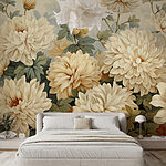 Papel de parede Flores elegantes em tons suaves.