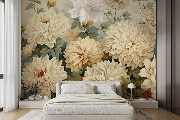 Flores elegantes em tons suaves Papel de parede Flores elegantes em tons suaves