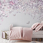 Papel de parede Padrão floral com borboletas