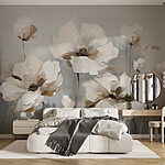 Papel de parede Pintura de flores brancas