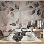Papel de parede Folhas delicadas em tons suaves
