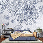 Papel de parede Elegância floral em tons suaves