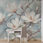 Papel de parede Flores delicadas em tons suaves