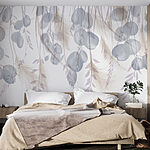 Papel de parede Folhagem delicada com tons suaves