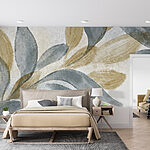 Papel de parede Folhas macias em tons suaves