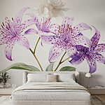 Papel de parede Flores delicadas em tons pastel suaves