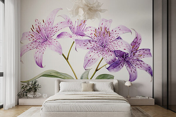 Flores delicadas em tons pastel suaves Papel de parede Flores delicadas em tons pastel suaves