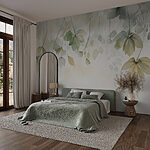 Papel de parede Folhas suaves em tons suaves