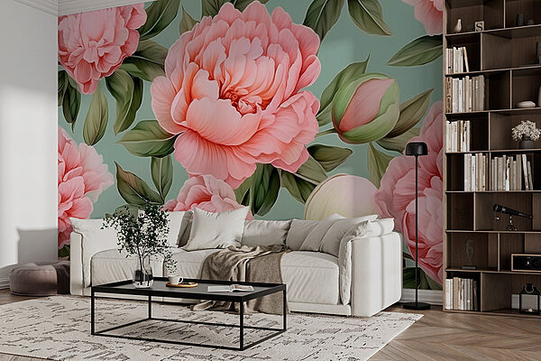 Flores suaves em tons pastel Papel de parede Flores suaves em tons pastel