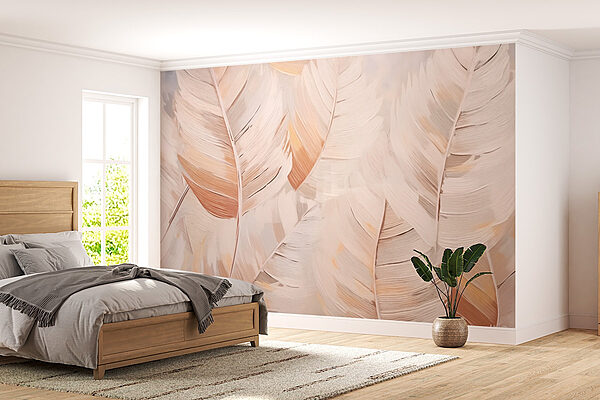 Folhas macias em tons suaves. Papel de parede Folhas macias em tons suaves.