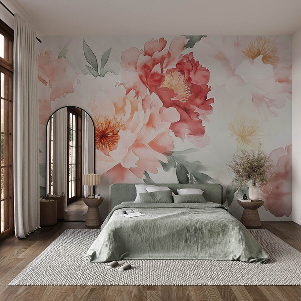 Flores delicadas em tons pastel suaves Papel de parede Flores delicadas em tons pastel suaves