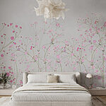 Papel de parede Grupo de flores cor-de-rosa
