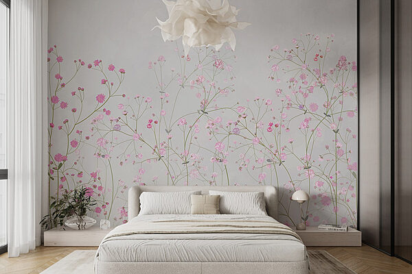 Grupo de flores cor-de-rosa Papel de parede Grupo de flores cor-de-rosa