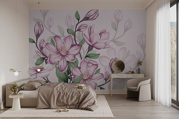 Flores delicadas em tons pastel suaves Papel de parede Flores delicadas em tons pastel suaves