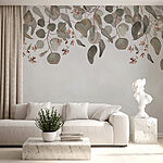 Papel de parede Folhas delicadas com tons suaves