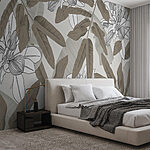 Papel de parede Elegância natural em design monocromático