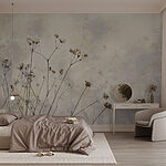 Papel de parede Flores secas em tons suaves
