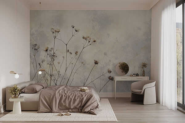 Flores secas em tons suaves Papel de parede Flores secas em tons suaves
