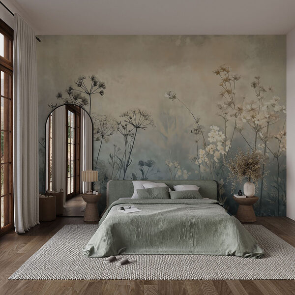 Papel de parede Flores suaves em tons tranquilos (REF: w02685) Papel de parede Papel de parede Flores suaves em tons tranquilos (REF: w02685)