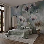 Papel de parede Flores delicadas em cores suaves.