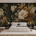 Papel de parede Flores elegantes em tons quentes.