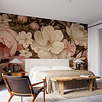 Papel de parede Flores vibrantes em tons suaves.