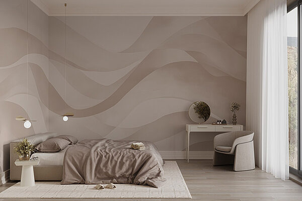 Fundo branco e cor-de-rosa com linhas onduladas Papel de parede Fundo branco e cor-de-rosa com linhas onduladas