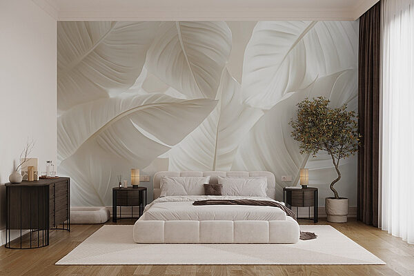 Padrões de folhas suaves e elegantes da natureza Papel de parede Padrões de folhas suaves e elegantes da natureza