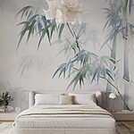 Papel de parede Bambu suave em tons suaves