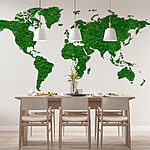 Papel de parede Mapa do mundo feito de plantas verdes