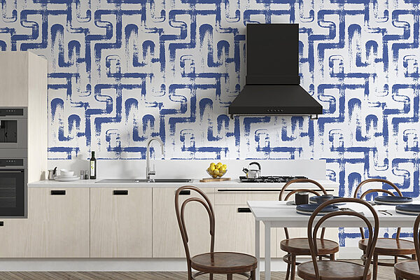 Padrão azul e branco Papel de parede Padrão azul e branco