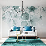 Papel de parede Flores transparentes com folhas