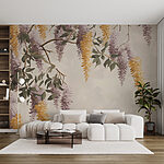 Papel de parede Flores delicadas em tons pastel suaves