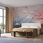 Papel de parede Bonito arranjo de flores em papel pastel