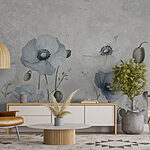 Papel de parede Flores delicadas em tons suaves