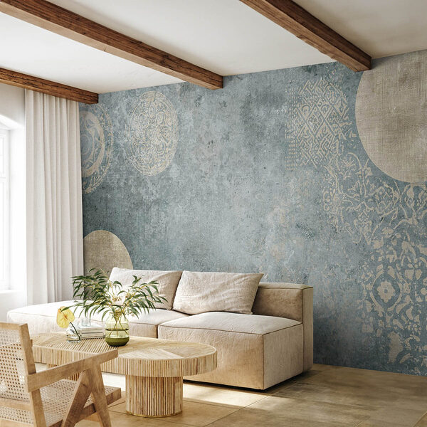 Papel de parede Fundo cinzento e branco com um padrão